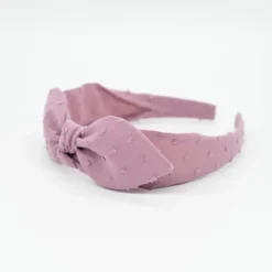 Diadema lazo chloé malvarrosa plumeti hecha a mano