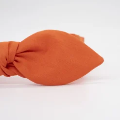 Diadema lazo chloé naranja hecha a mano