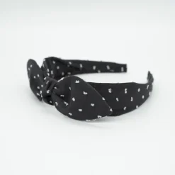 Diadema lazo chloé negra plumeti hecha a mano