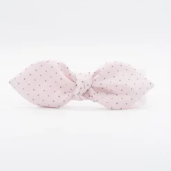 Diadema lazo chloé rosa claro topos