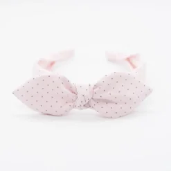 Diadema lazo chloé rosa claro topos