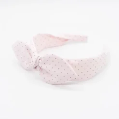 Diadema lazo chloé rosa claro topos
