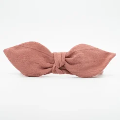 Diadema lazo chloé rosa rústico hecha a mano