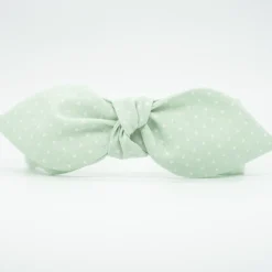 Diadema lazo chloé topos verde mint hecha a mano