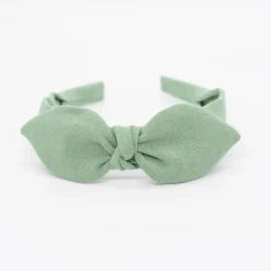 Diadema lazo chloé verde hecha a mano