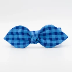 Diadema lazo chloé vichy bicolor azul