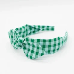 Diadema lazo chloé vichy bicolor verde
