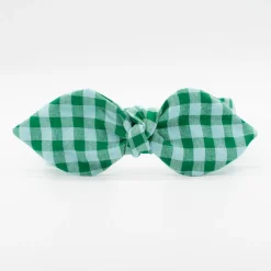 Diadema lazo chloé vichy bicolor verde