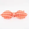 Diadema lazo chloé vichy naranja coral flúor hecha a mano