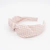 Diadema lazo chloé vichy rosa nude hecha a mano