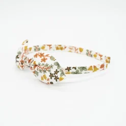 Diadema lazo flores Agatha hecha a mano