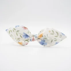 Diadema lazo flores pastel hecha a mano