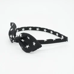Diadema lazo negra estrellas hecha a mano