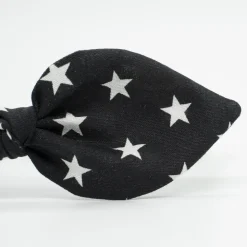 Diadema lazo negra estrellas hecha a mano