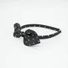 Diadema lazo negro plumeti hecha a mano