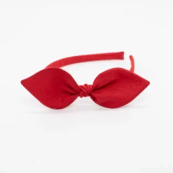 Diadema lazo rojo hecha a mano