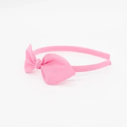 Diadema lazo rosa chicle hecha a mano