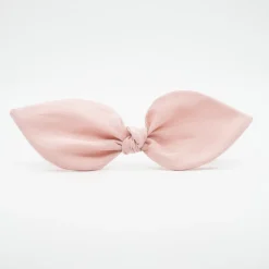 Diadema lazo rosa empolvado hecha a mano