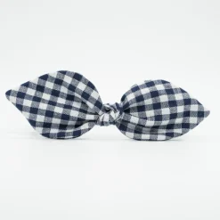 Diadema lazo vichy azul marino hecha a mano