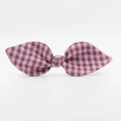 Diadema lazo vichy bicolor rosa hecha a mano