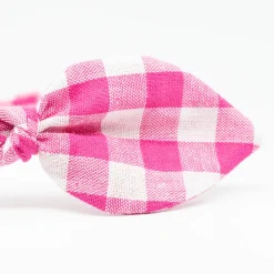 Diadema lazo vichy fucsia hecha a mano