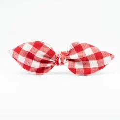Diadema lazo vichy rojo hecha a mano