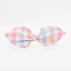 Diadema lazo vichy tricolor hecha a mano