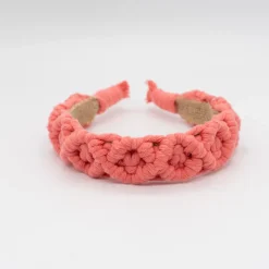 Diadema macramé color coral