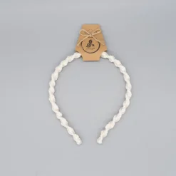 Diadema macramé fina blanca