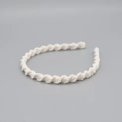Diadema macramé fina blanca