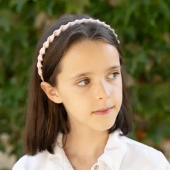 Diadema macramé fina blanca