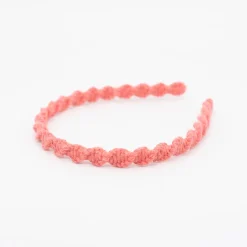 Diadema macramé fina naranja coral
