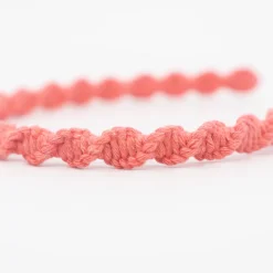 Diadema macramé fina naranja coral