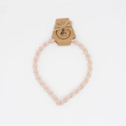 Diadema macramé fina rosa nude