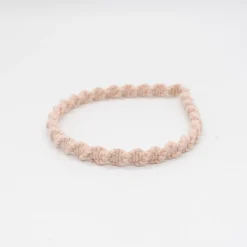 Diadema macramé fina rosa nude