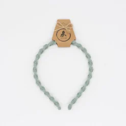 Diadema macramé fina verde
