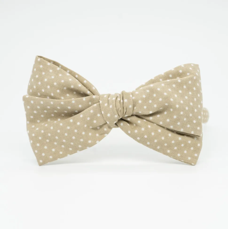 Diadema niña lazo Alice beige topos
