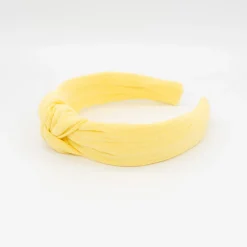 Diadema nudo amarilla hecha a mano