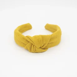 Diadema nudo amarillo ocre rústico hecha a mano