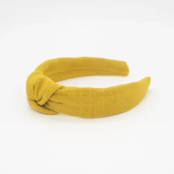 Diadema nudo amarillo ocre rústico hecha a mano