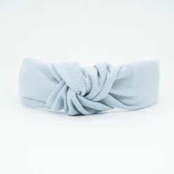 Diadema nudo azul celeste lino hecha a mano