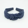 Diadema nudo azul marino topos hecha a mano