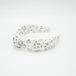 Diadema nudo flores Cotton hecha a mano