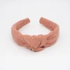 Diadema nudo gasa naranja terracota topos oro hecha a mano