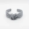 Diadema nudo lino gris hecha a mano