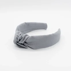 Diadema nudo lino gris hecha a mano