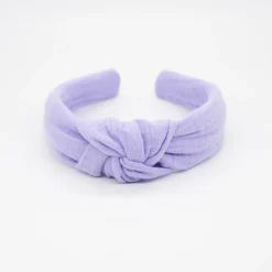 Diadema nudo malva hecha a mano