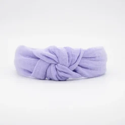 Diadema nudo malva hecha a mano
