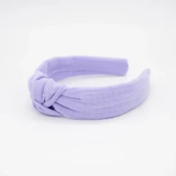 Diadema nudo malva hecha a mano
