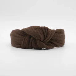 Diadema nudo marrón chocolate hecha a mano